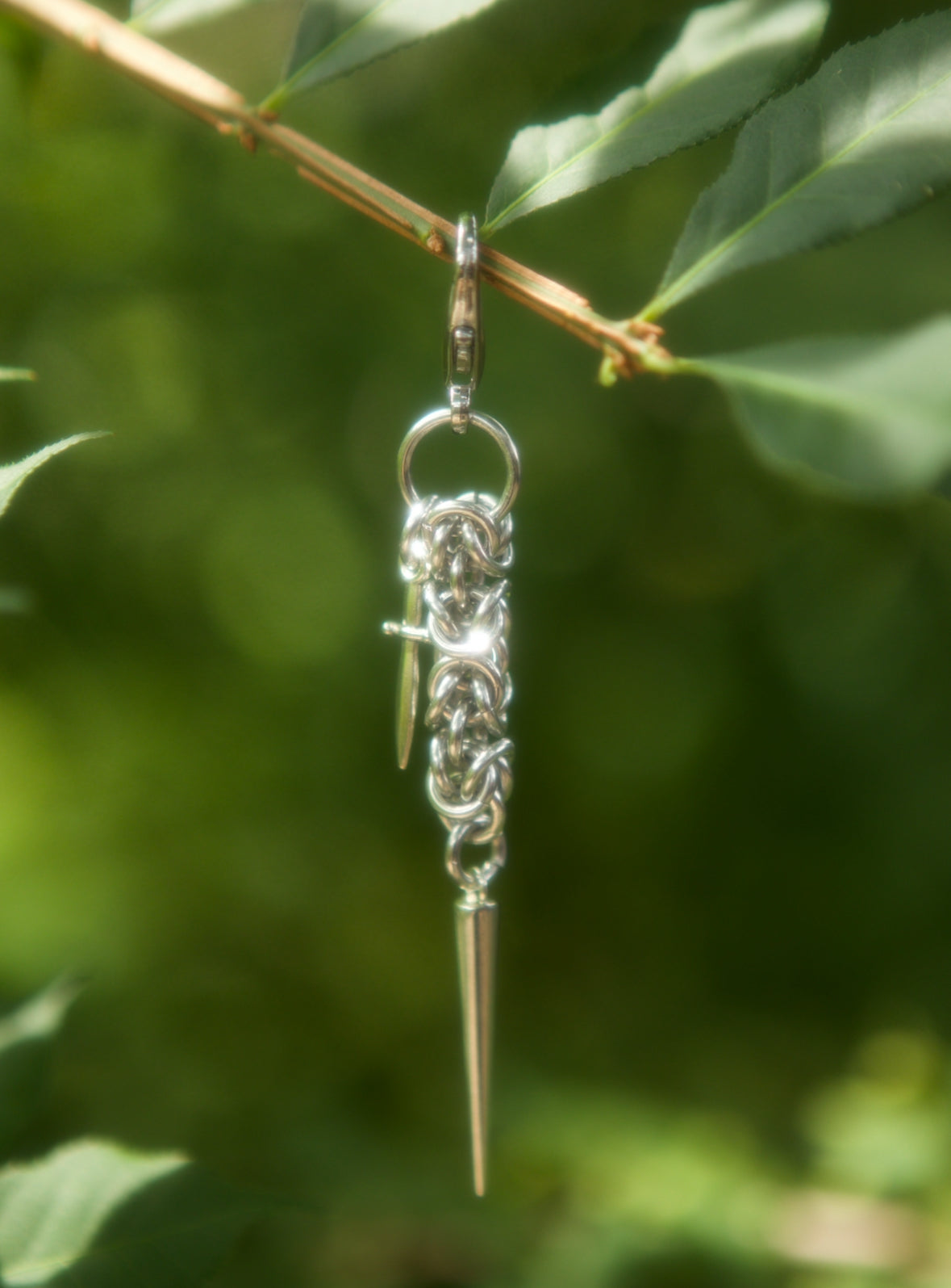 Chainmail sword keychain