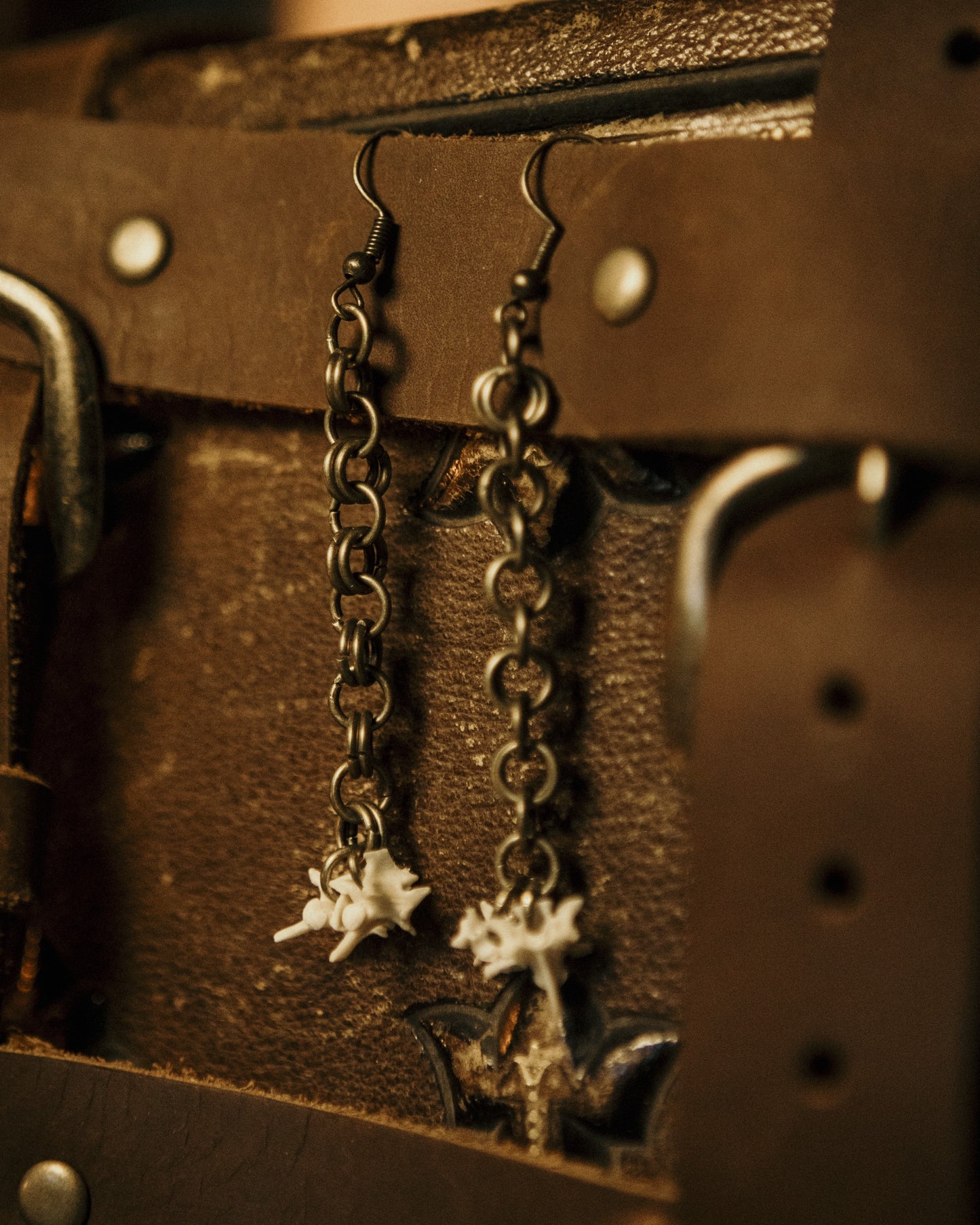 Snake Vertebrae Chainmail Earrings