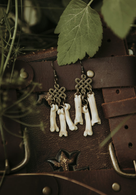 Coyote toe bones Chandelier Earrings