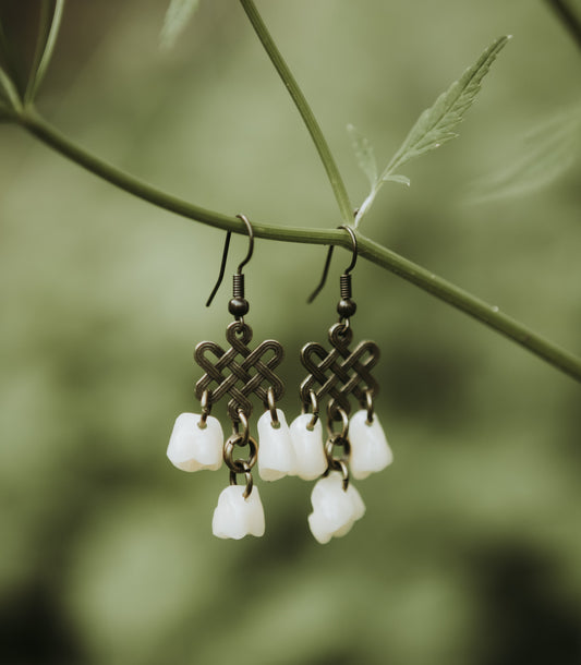 Resin Teeth Chandelier Earrings