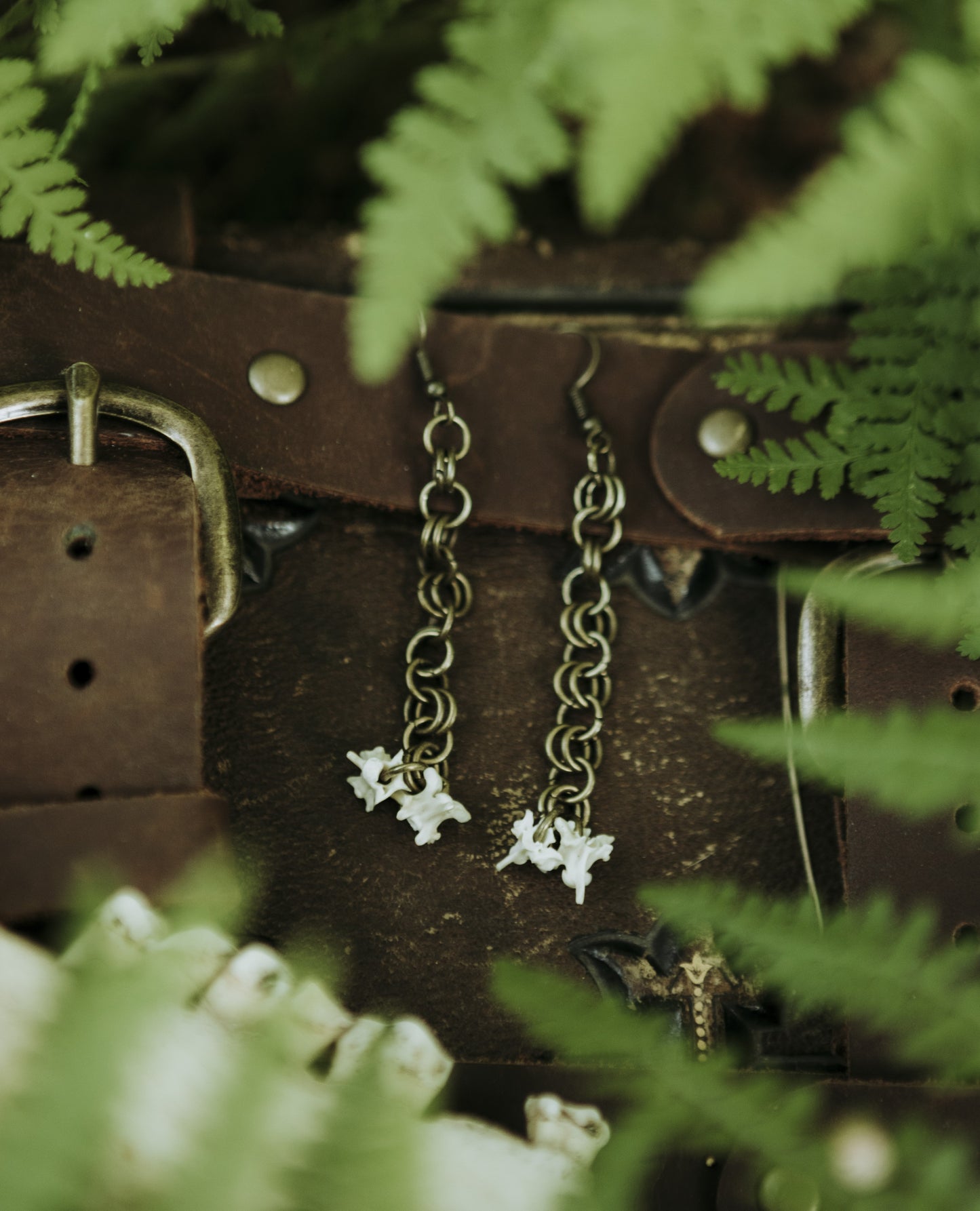 Snake Vertebrae Chainmail Earrings