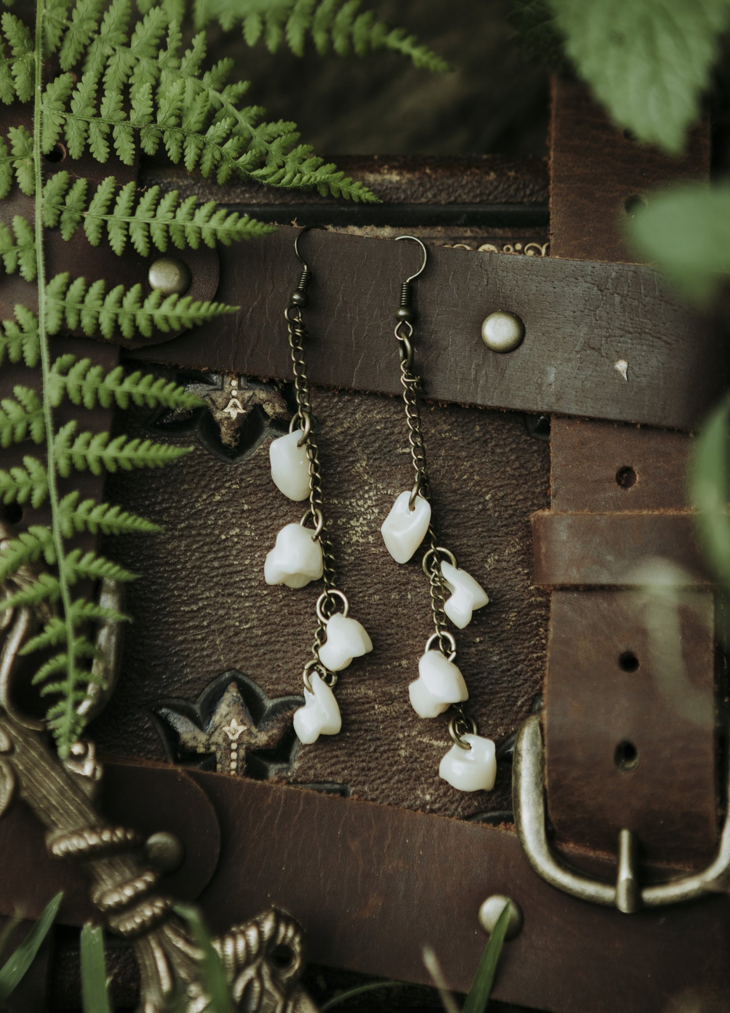 Resin Teeth Dangle Earrings