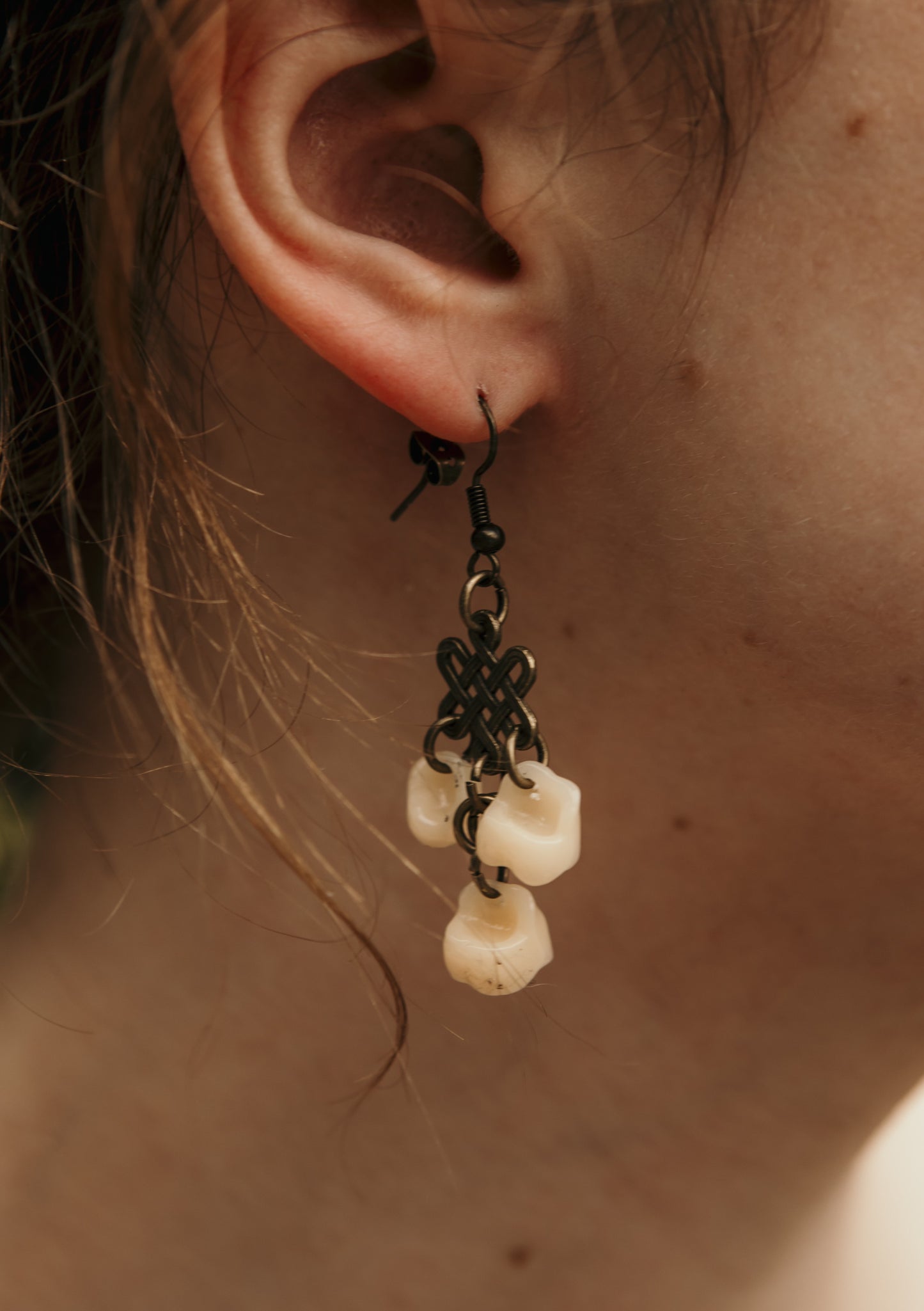 Resin Teeth Chandelier Earrings