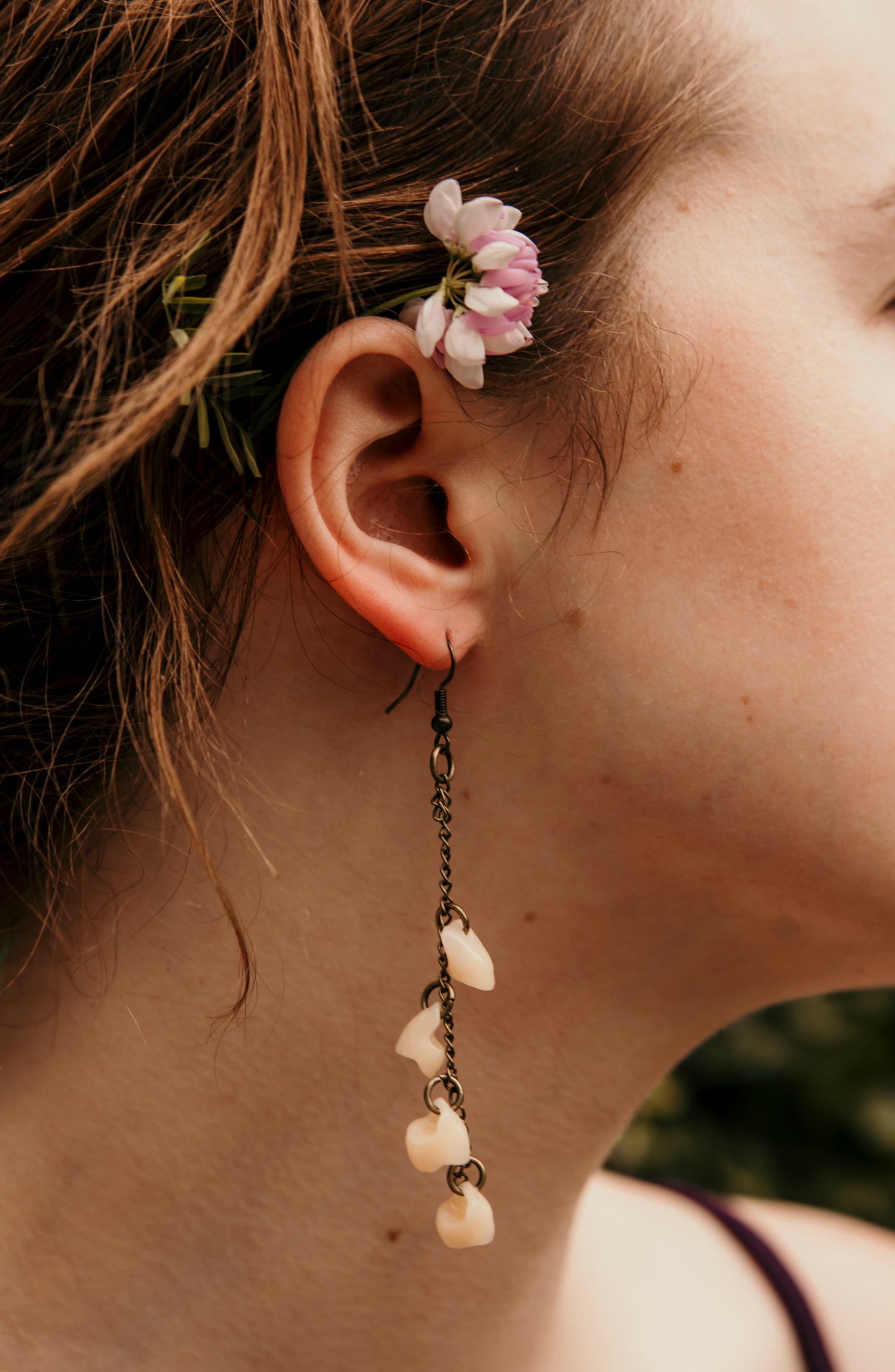 Resin Teeth Dangle Earrings